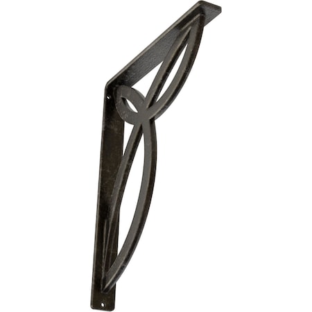 Ekena Millwork Versailles Wrought Iron Bracket, (Single center brace), Antiqued Warm Silver 1 1/2"W x 10"D x 12"H BKTM01X10X12SVEAWS